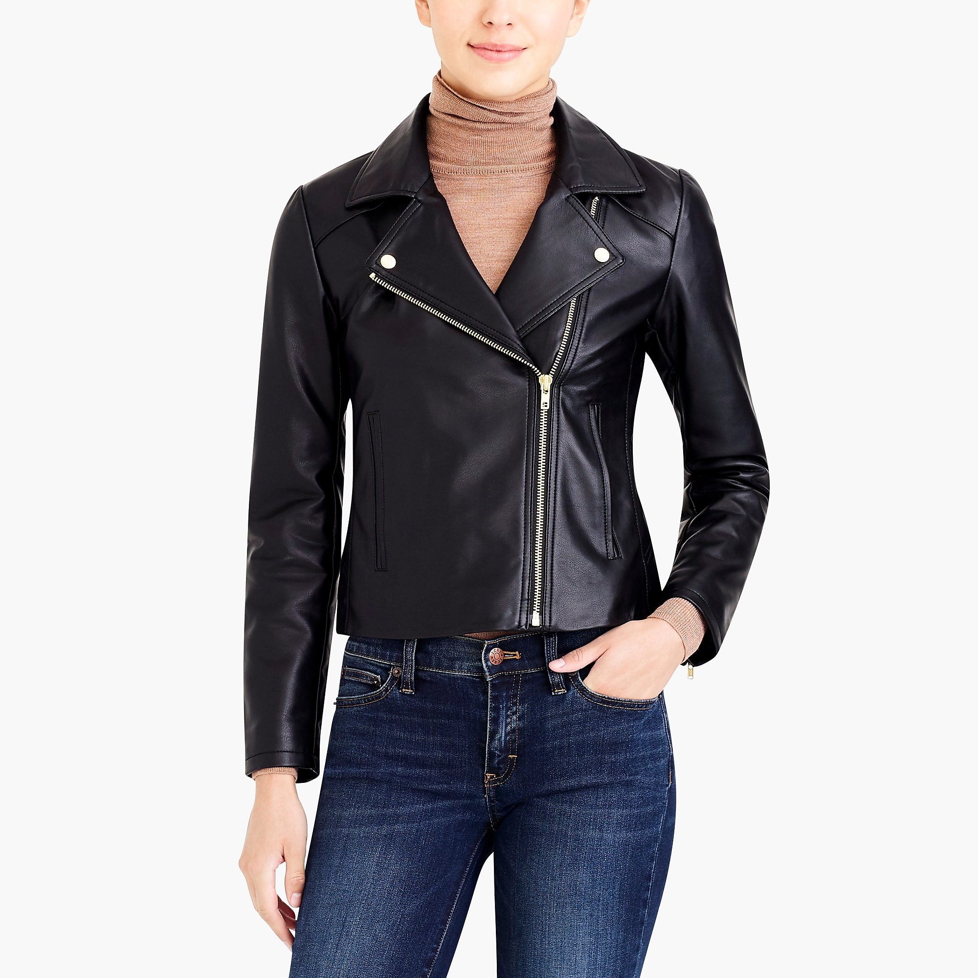 Faux-leather moto jacket | J.Crew Factory