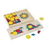 Melissa & Doug Pattern Blocks and Boards - Classic Toy With 120 Solid Wood Shapes and 5 Double-Si... | Amazon (US)
