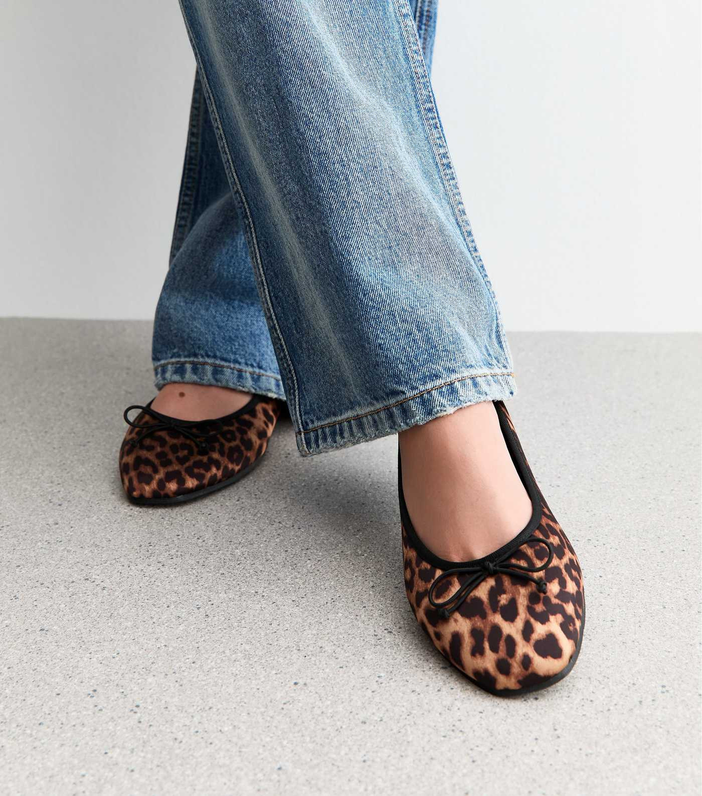 Extra Wide Fit Brown Leopard Print Ballet Flats | New Look | New Look (UK)