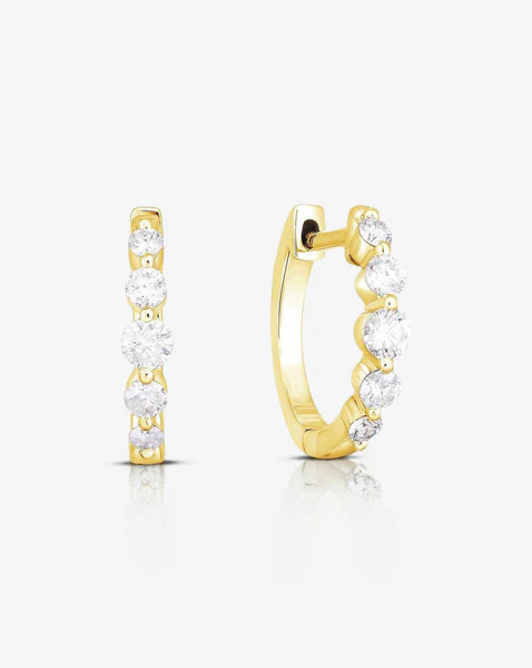 Graduated Single Prong Diamond Huggies | Ring Concierge