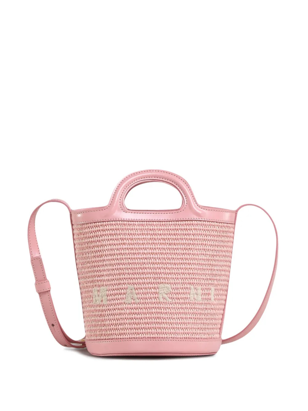 Marni mini Tropicalia woven bucket bag - Pink | Farfetch Global