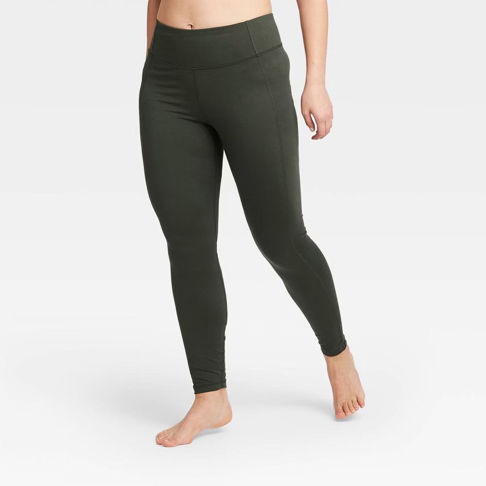 Women's Simplicity Mid-Rise 7/8 Leggings 24"" - All in Motion Olive Green S | Target