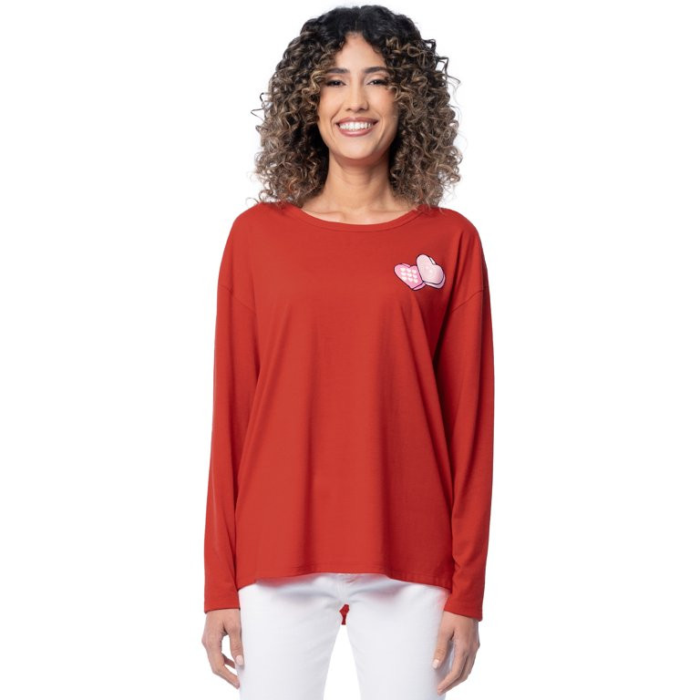 Valentine's Day Women’s Graphic Tee with Long Sleeves from Way To Celebrate,Sizes S to XXXL | Walmart (US)
