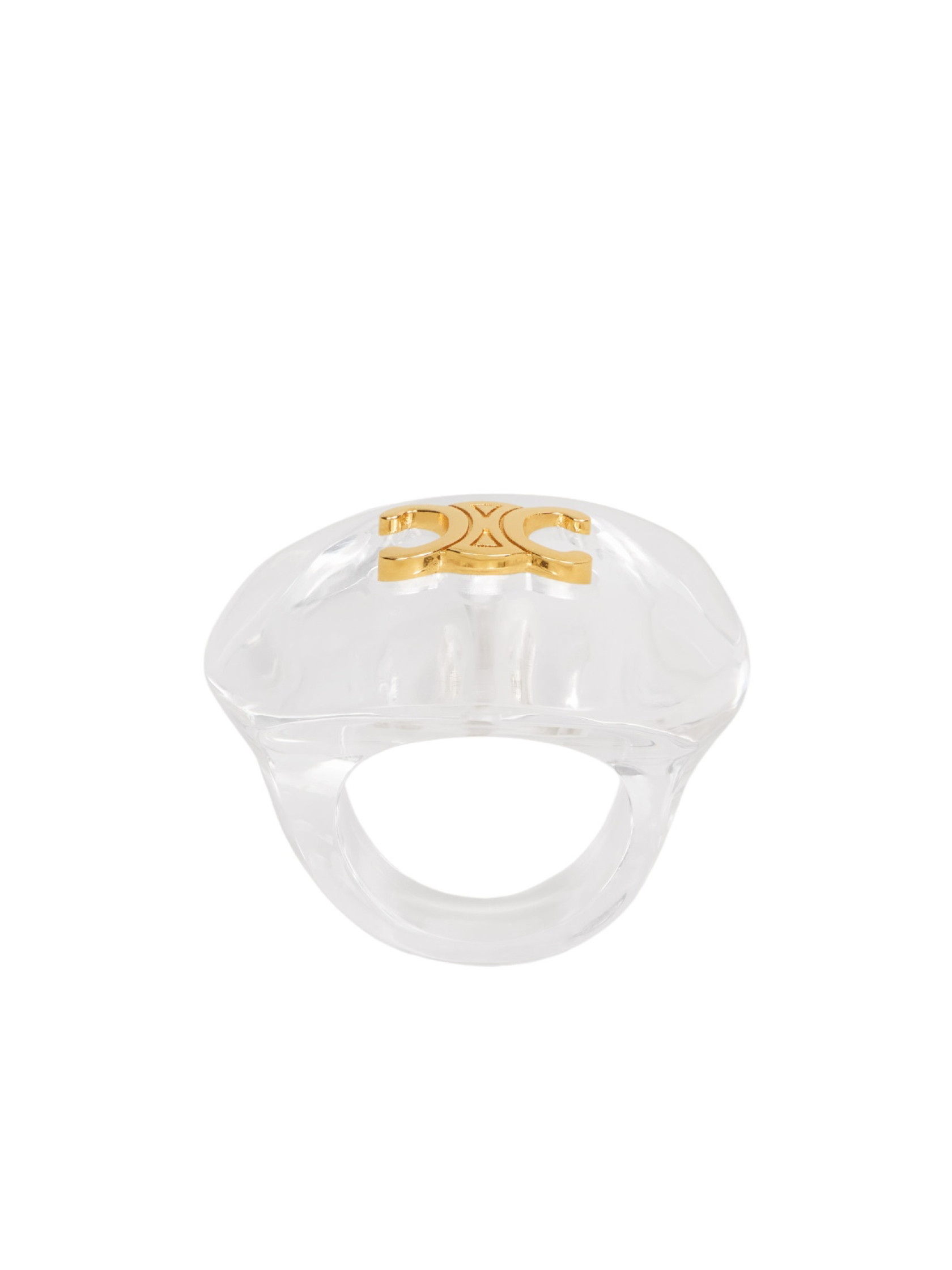 Celine Glaçon Ring in Plexiglass and Brass with Gold finish | Senser US