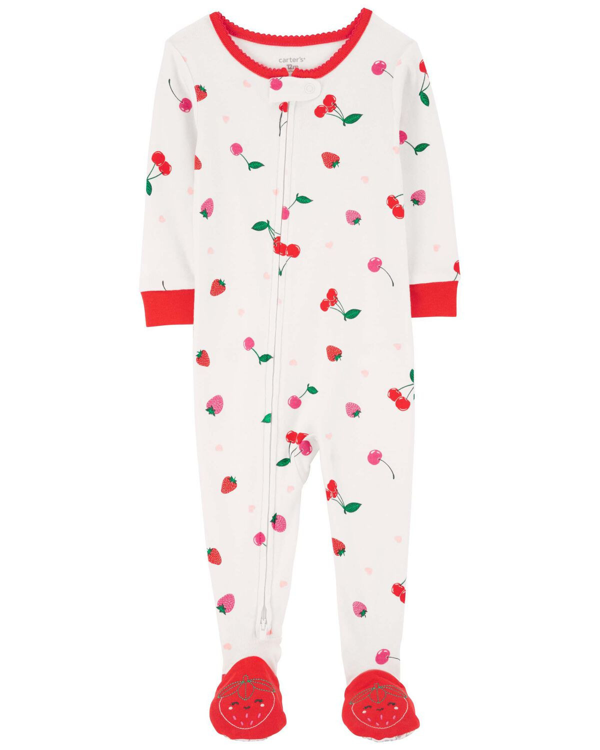 White/Red Baby 1-Piece Cherry 100% Snug Fit Cotton Footie Pajamas | carters.com | Carter's