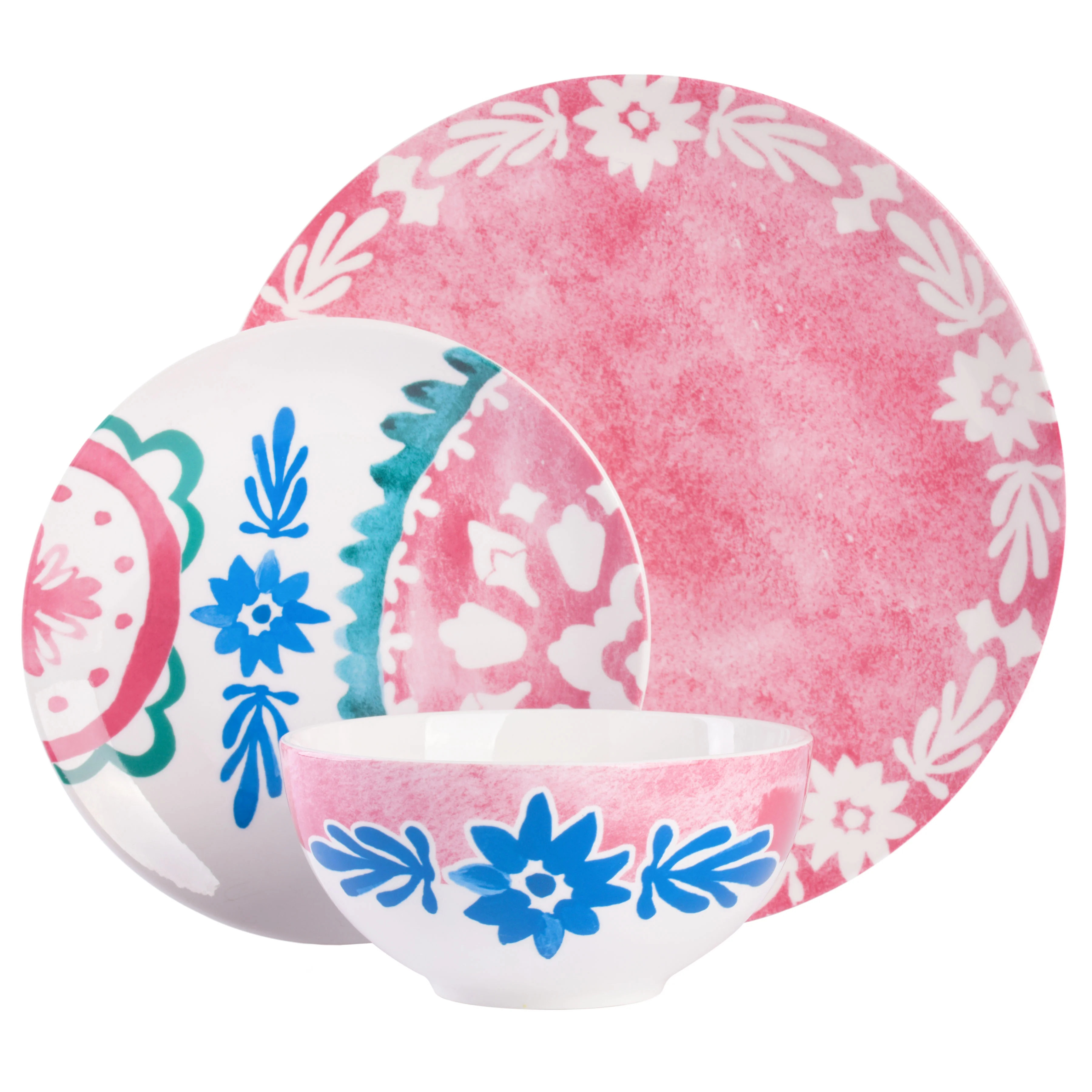 Spice By Tia Mowry - Savory Saffron 12-Piece Red Fine Ceramic Dinnerware Set | Walmart (US)