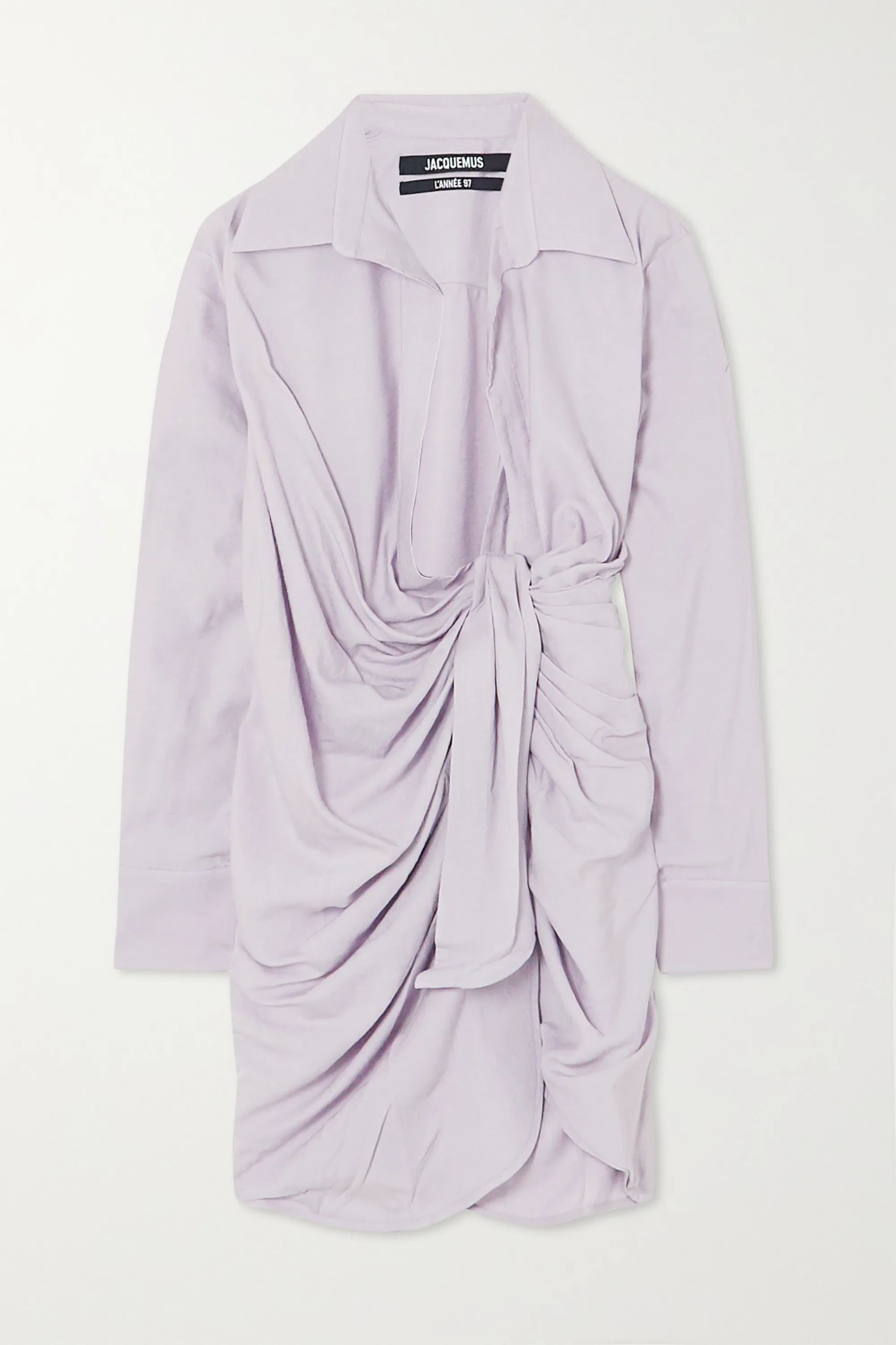 Lilac Bahia draped twill mini wrap dress | Jacquemus | NET-A-PORTER | NET-A-PORTER (US)