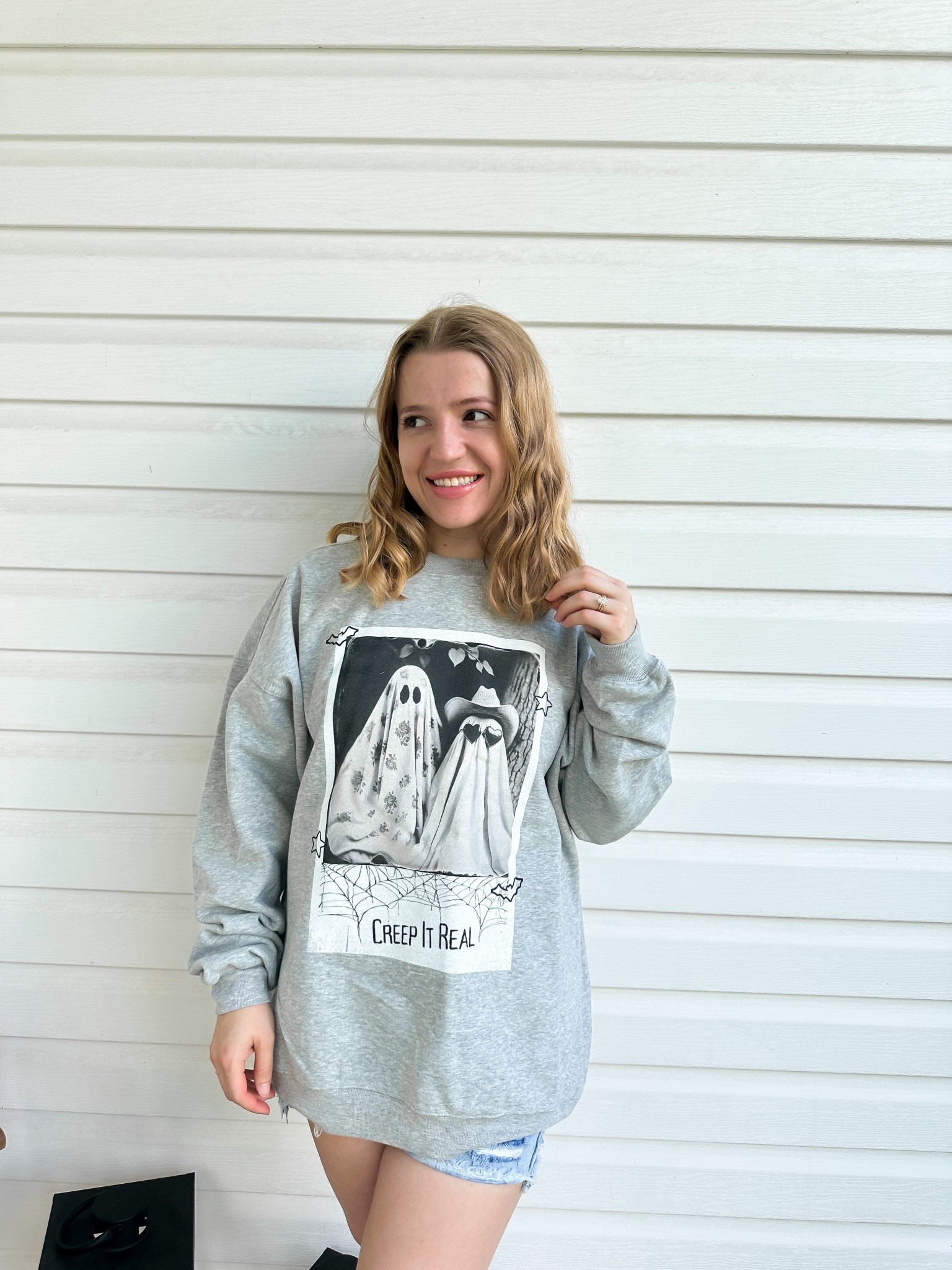 My favorite Halloween graphic of all time- CREEP IT REAL 👻 wearing the medium! 

#LTKFallSale #LTKHalloween #LTKSaleAlert