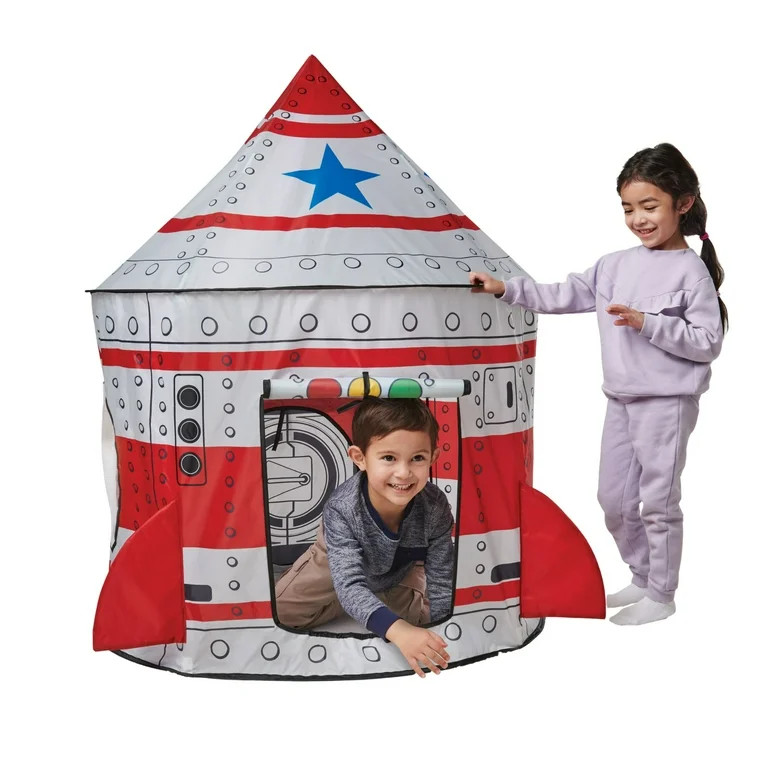Play Day Space Rocketship Tent, Indoor Fabric Playhouse, for Young Children Ages 3+ - Walmart.com | Walmart (US)
