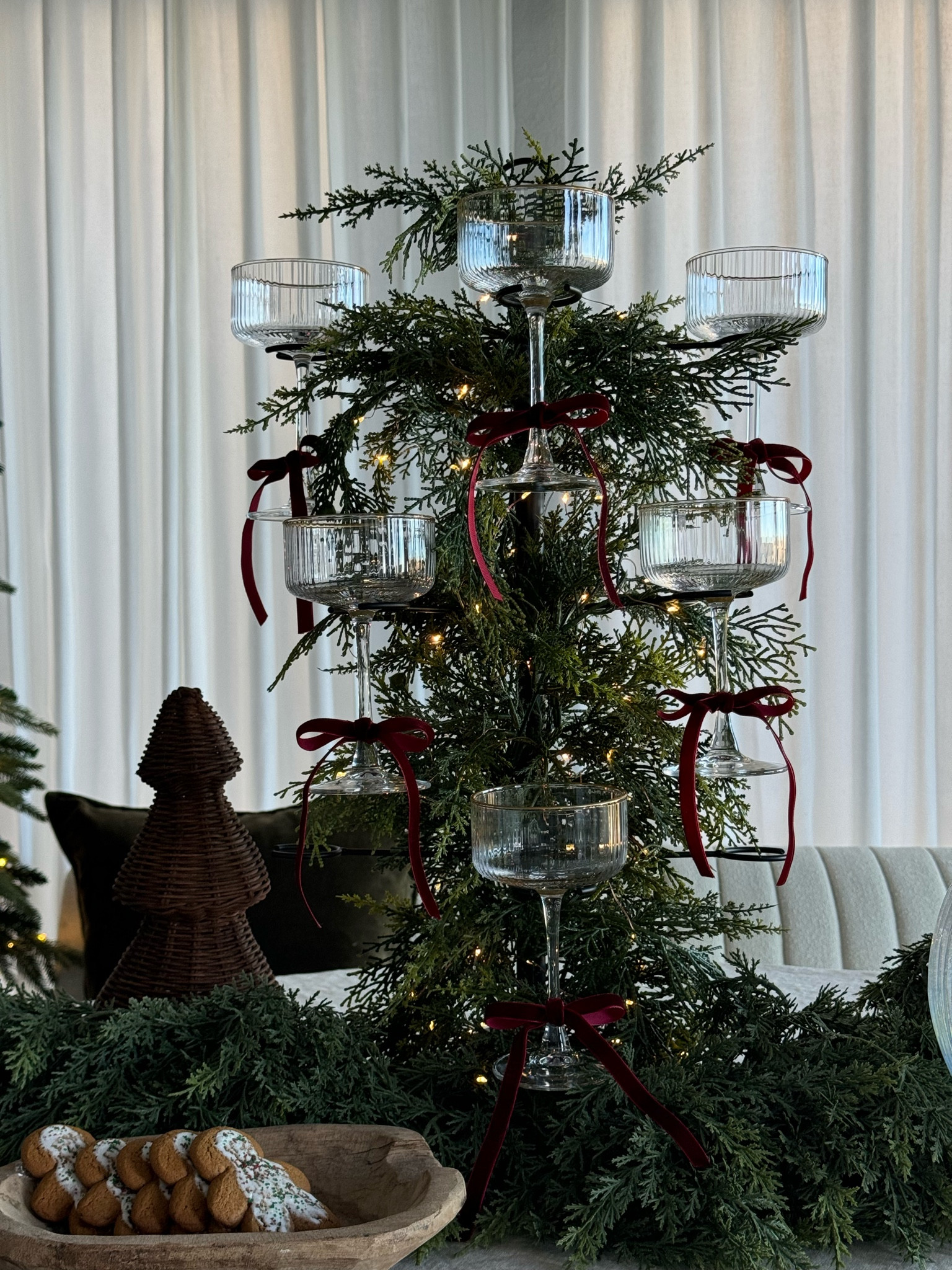 Christmas tree drink tower!!🎄🥂♥️ 

#LTKHome #LTKHoliday #LTKSeasonal