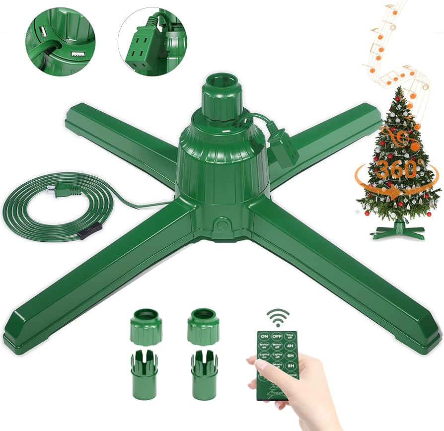 Musical Rotating Christmas Tree Stand, 9.8FT and 132 Pounds Tree Base for Artificial Tree, 360° ... | Amazon (US)