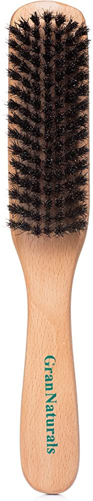 GranNaturals Boar Bristle Slick Back Hair Brush - Women's and Men's Hairbrush with Natural Wood H... | Amazon (US)