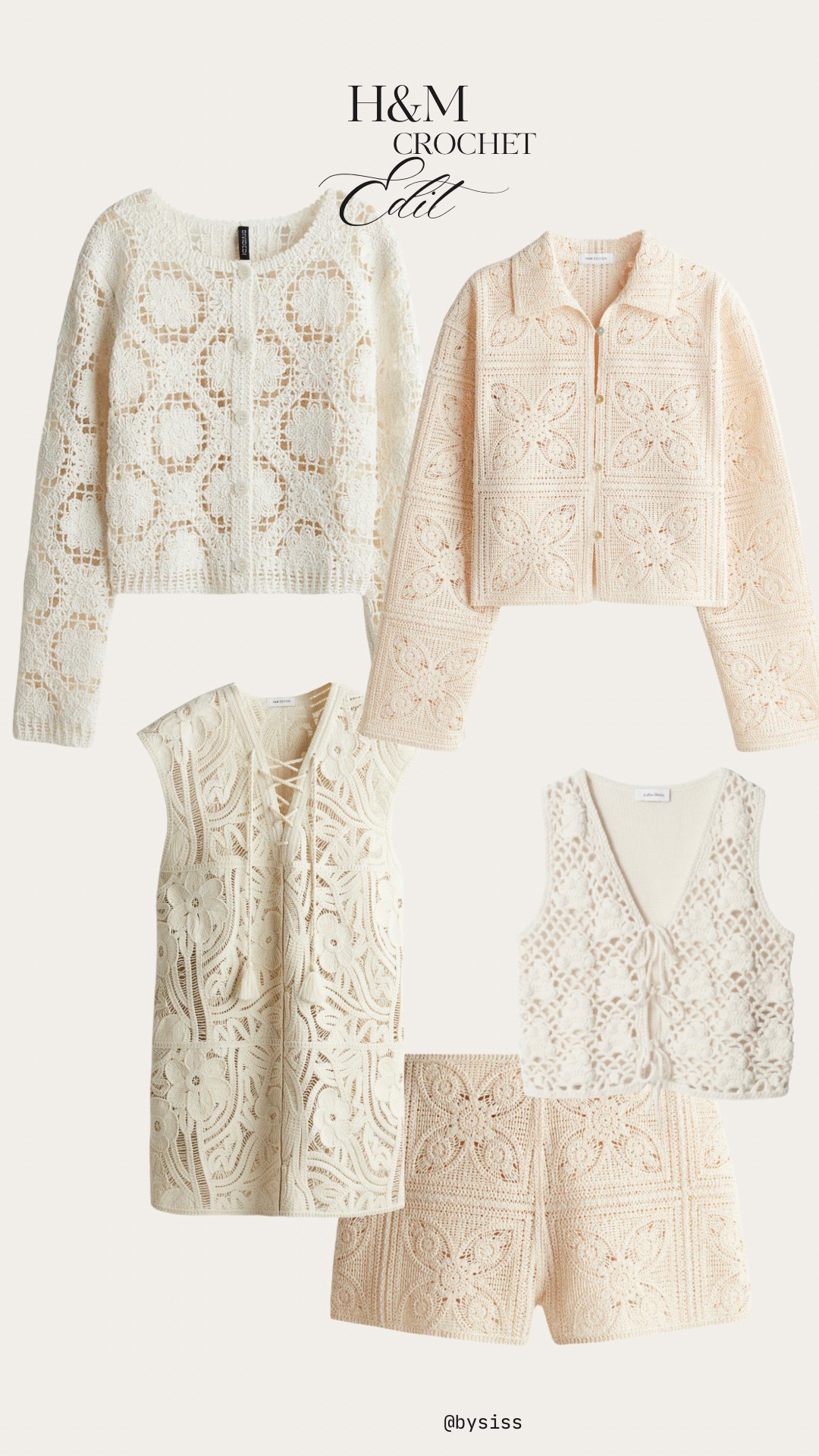 H&M crochet edit 🤍🤍 love the neutral white color in these crochet styles for summer 🫶🏻🫶🏻