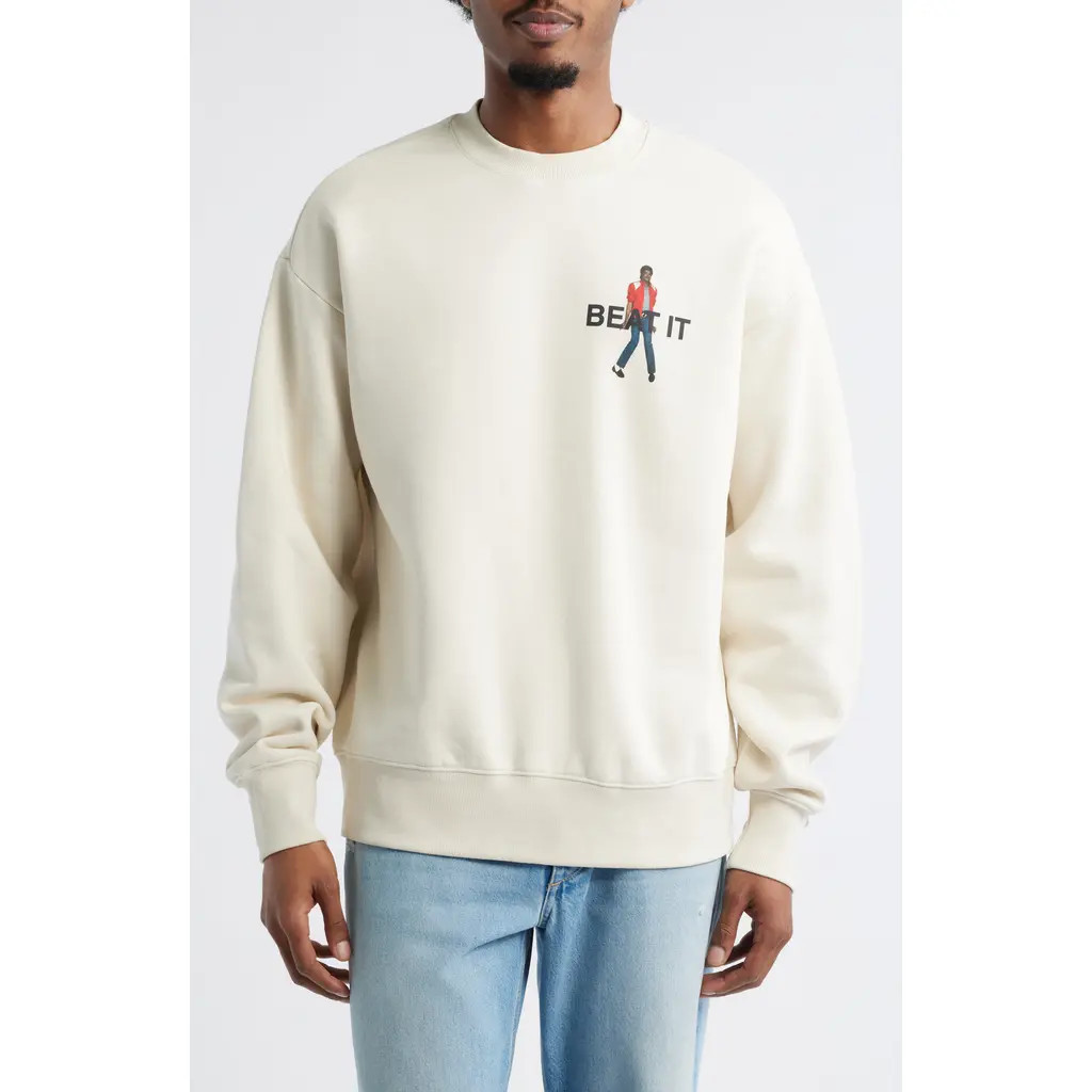 SANTO STUDIO Beat It Sweatshirt in Cream at Nordstrom, Size Large | Nordstrom