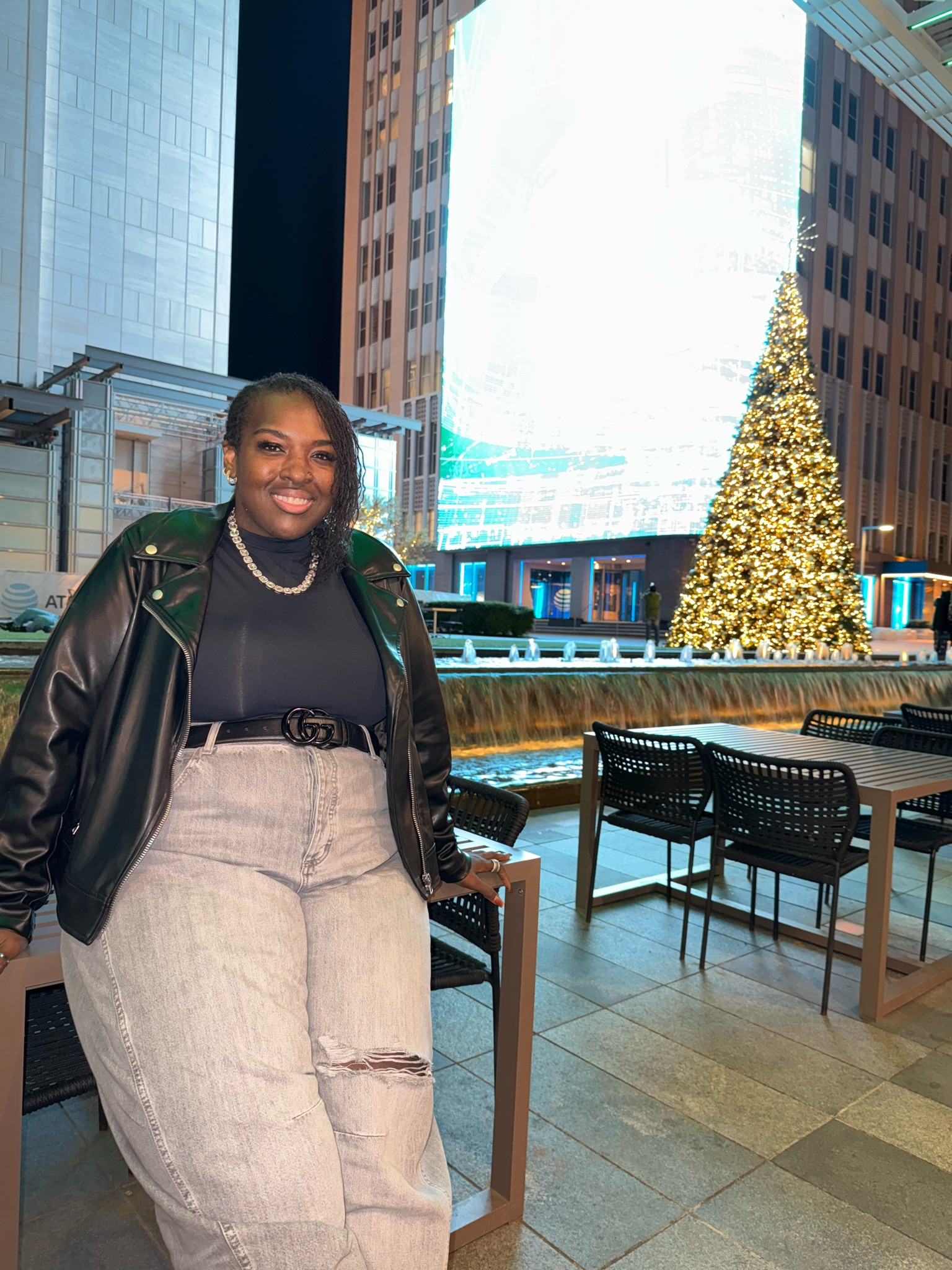 Barrel jeans, a body suit, and a leather jacket make for a great casual night out look. And the jacket is currently on sale for 50% off! 

#LTKFindsUnder50 #LTKPlusSize #LTKSaleAlert