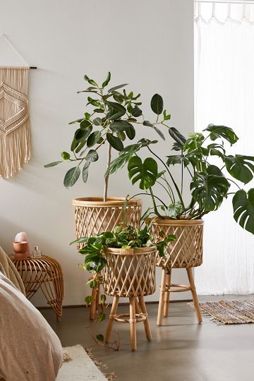 Rattan Standing Planter | Urban Outfitters (US and RoW)