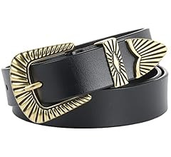ALAIX Belts for women Women's Belts Silver Gold Buckle leather belts Black Western belts Jeans Pa... | Amazon (US)