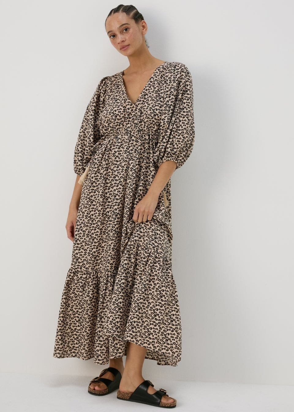 Brown Animal Print Dress - Size 8 | Matalan (UK)
