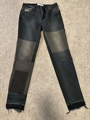 Free People Black Denim Jeans Patchwork Raw Hem Size 26 Women’s  | eBay | eBay US