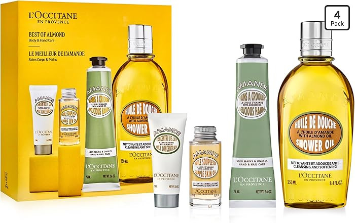 L'OCCITANE Almond Greatest Hits: Cleansing Shower & Supple Skin Oils, Moisturizer & Hand Cream, P... | Amazon (US)