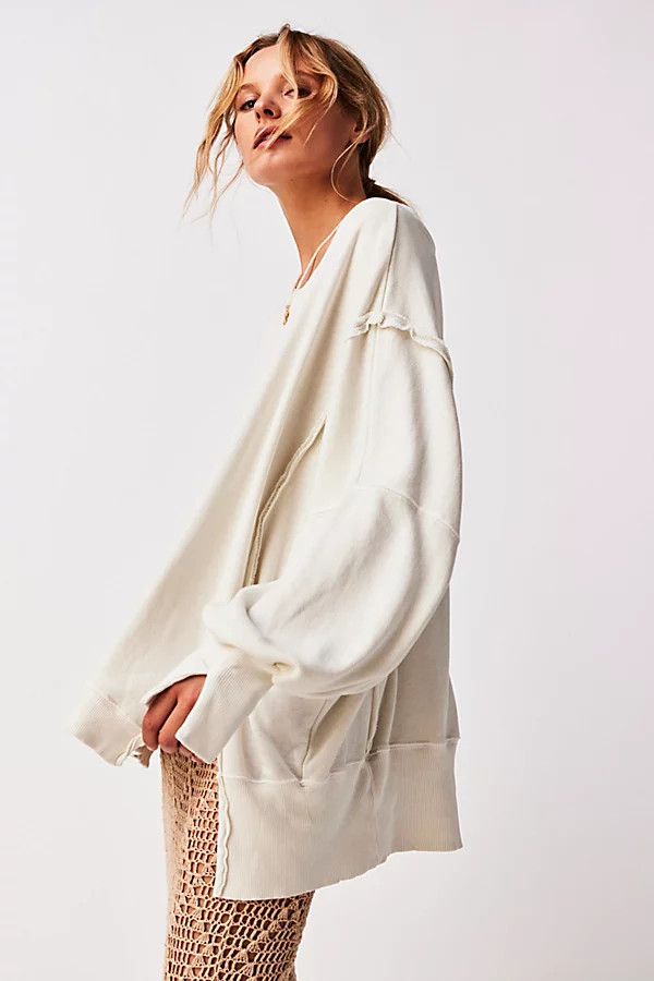 We The Free Camden Sweatshirt by We The Free at Free People, Grey Opal, L | Free People (UK)