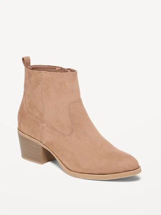 Faux-Suede Western Ankle Boots | Old Navy (US)