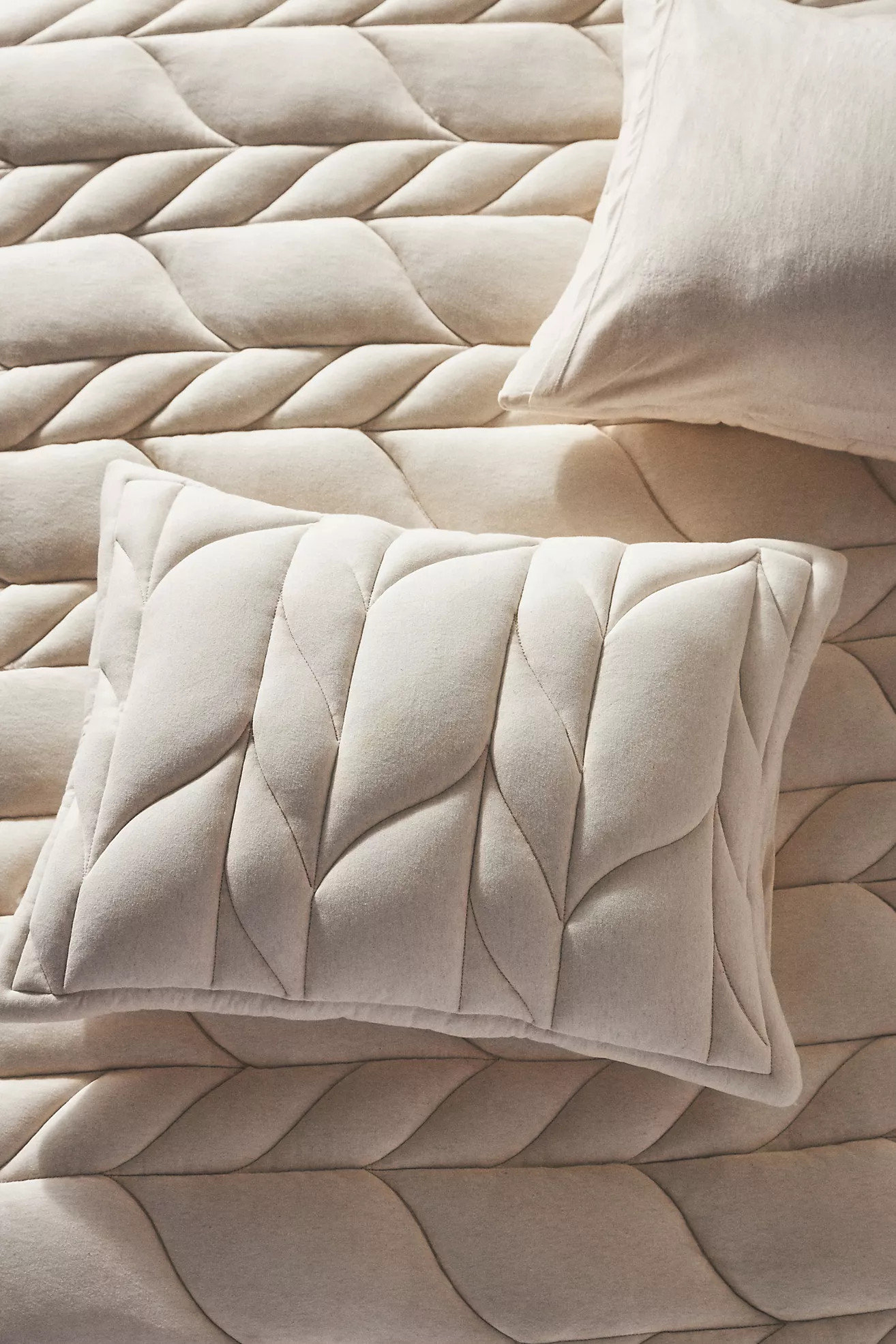 Cable-Knit Jersey Shams, Set of 2 | Anthropologie (US)