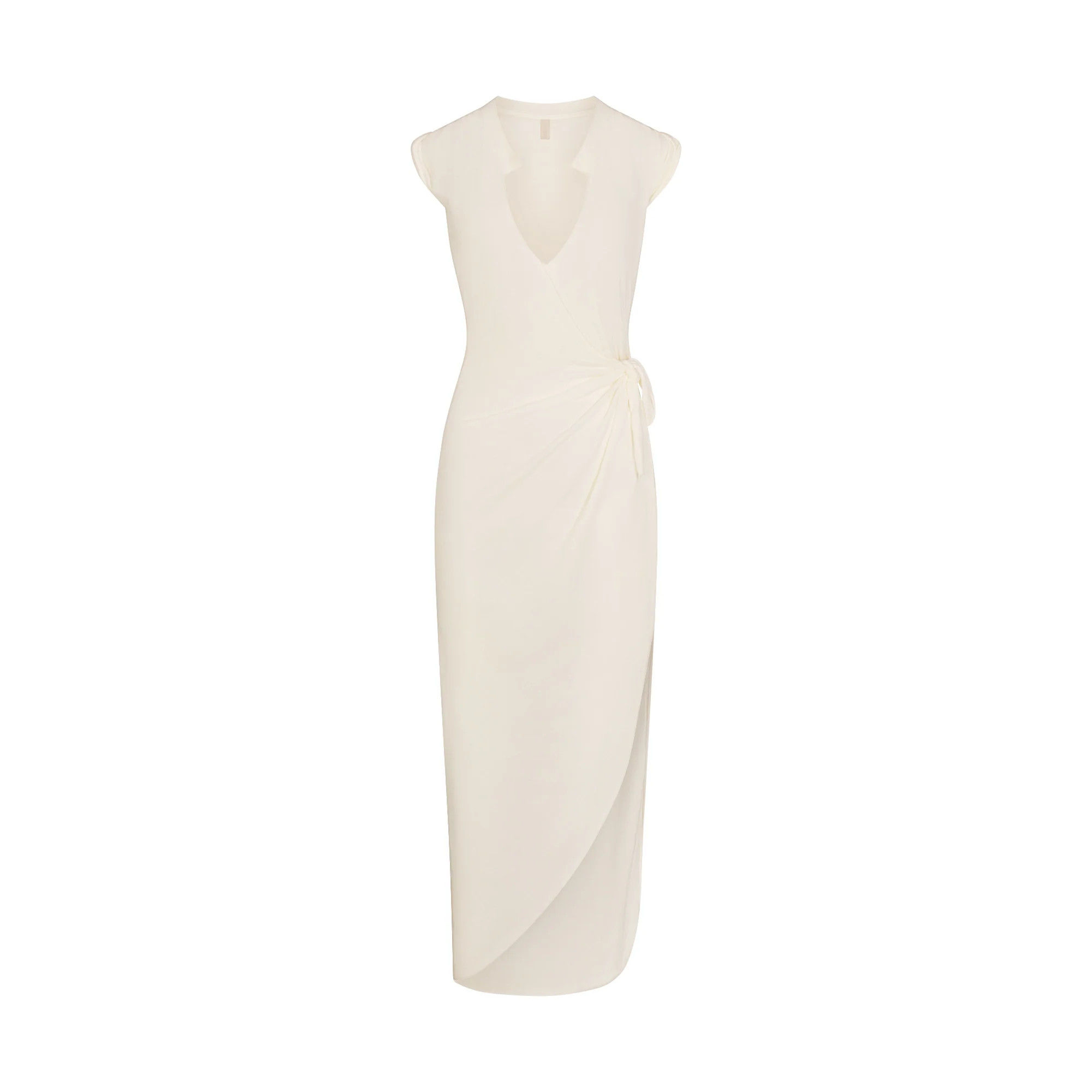 COTTON JERSEY COVER-UPS TIE DRESS | EGRET | SKIMS | SKIMS (US)