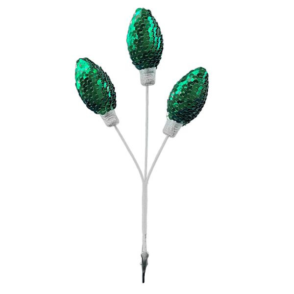Green Sequin Bulb Pick, 10" | At Home