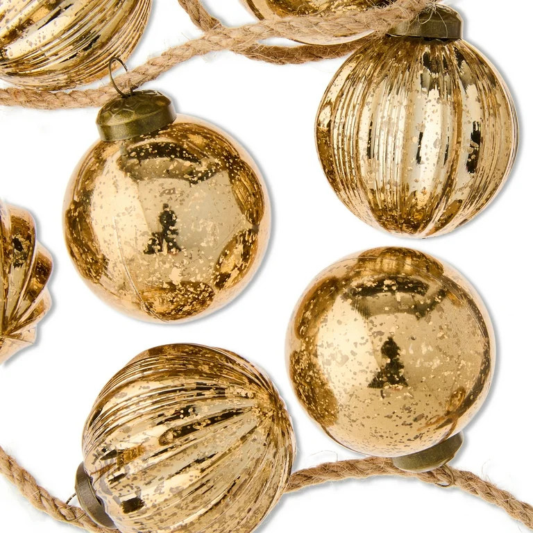 Gold Shatterproof Ornament Christmas Garland, 72 in, by My Texas House | Walmart (US)