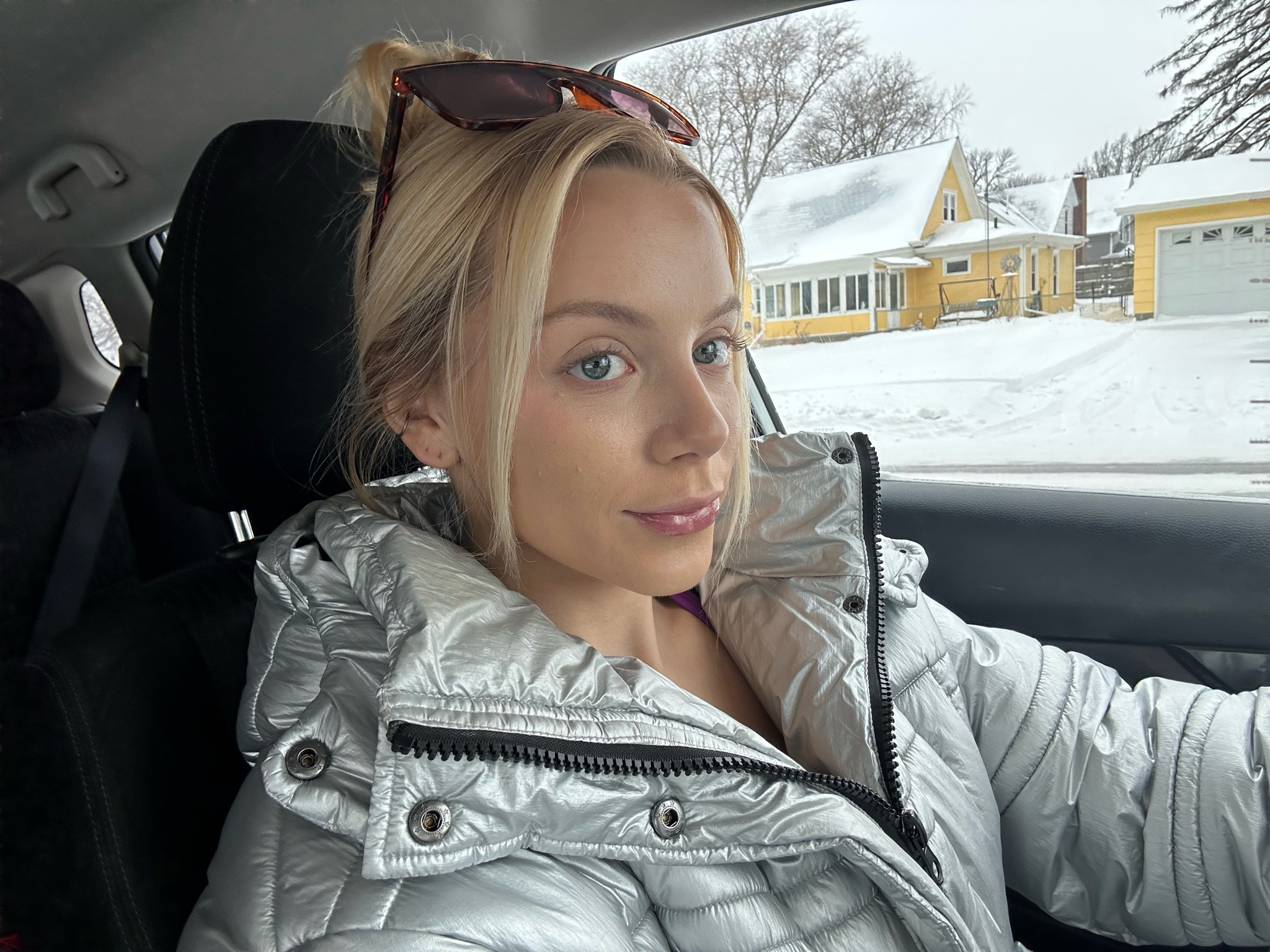 Silver winter puffer parka coat!!! Mid length (to knees) with waist bungee for shape and hood. Very warm and cozy! Winter essential! 

#LTKGiftGuide #LTKMostLoved #LTKSeasonal