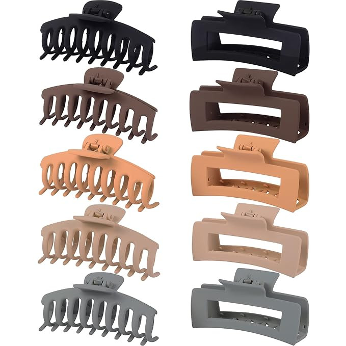 10 pcs Hair Clips for Women and Girls,4.3 in Large Claw Clips for Thin &Thick Hair,Strong Hold Cl... | Amazon (US)