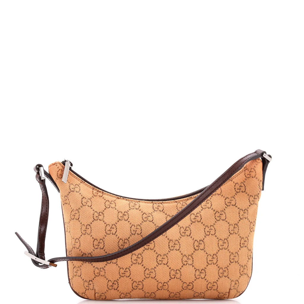 Gucci Vintage Pochette Shoulder Bag GG Canvas Small Brown 3651846 | Rebag
