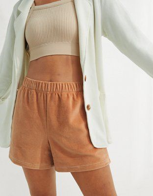Aerie REAL Obsessed Velour High Waisted Short | American Eagle Outfitters (US & CA)