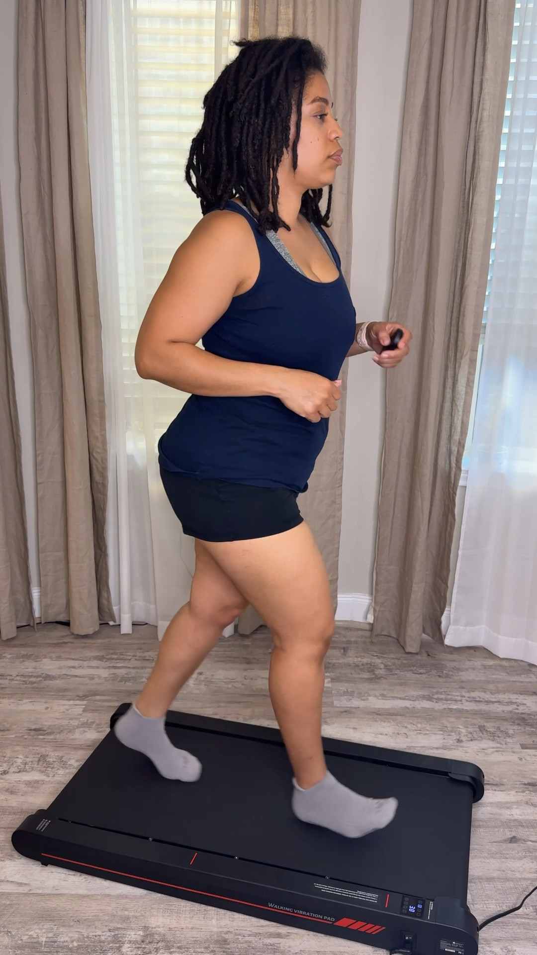 Can’t beat the price or convenience of this walking pad, and it is quiet enough to use while my daughter is napping. Added bonus, it has a vibrating plate function! Side note, I should probably be wearing shoes, but this Monday is Monday-ing and I’m hanging on for dear life 😅

#LTKActive