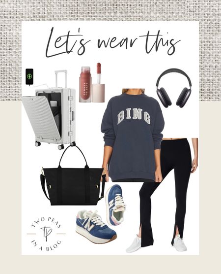 Travel style. Travel outfit idea. Lounge style. Anine Bing. Spanx leggings. 

#LTKstyletip #LTKSeasonal #LTKtravel