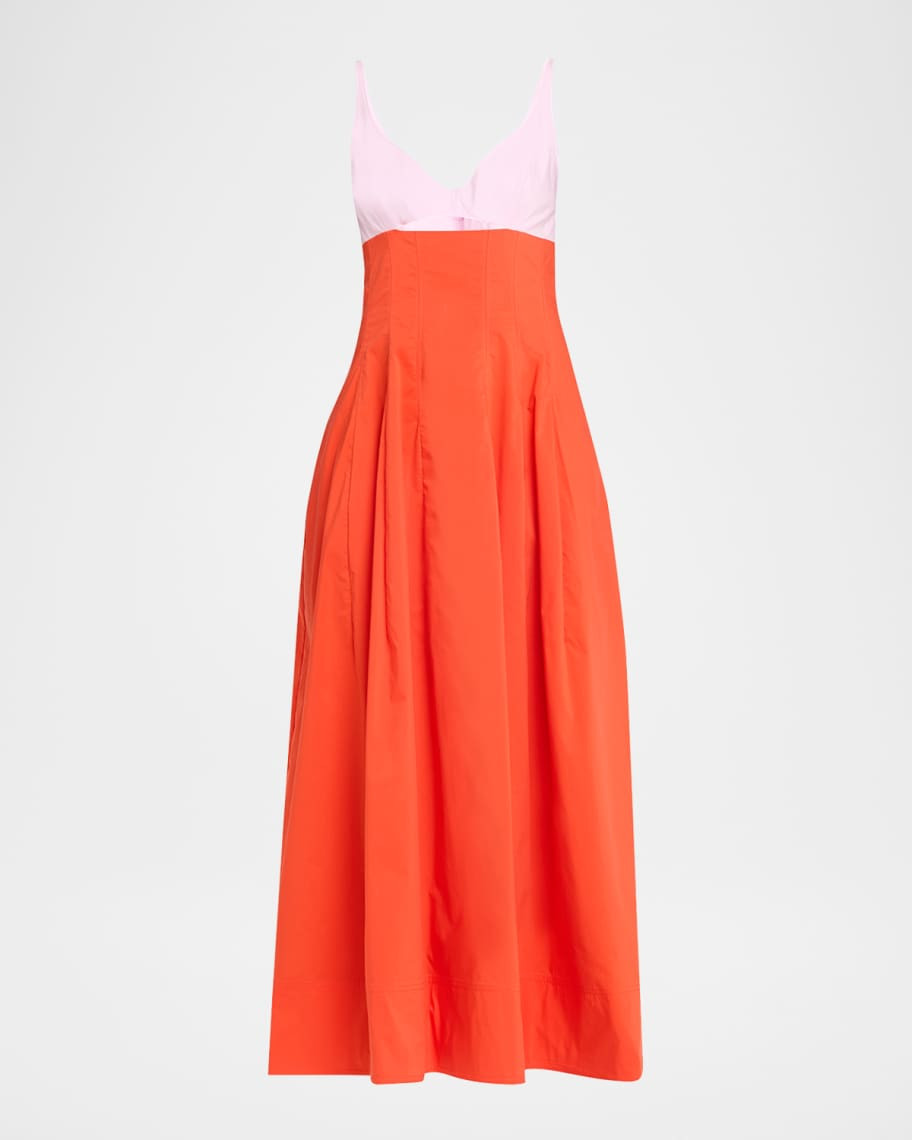 SIMKHAI Maddy Cotton Cut-Out Maxi Dress | Neiman Marcus