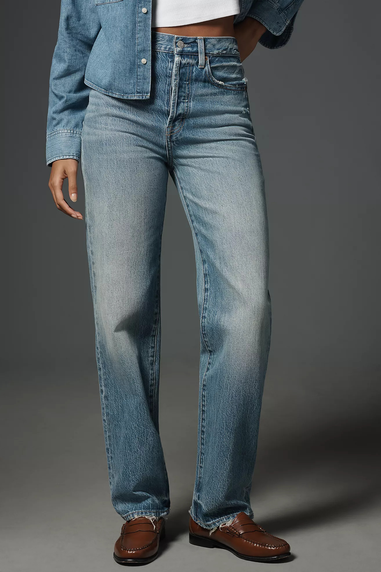 Pistola Cassie High-Rise Straight-Leg Jeans | Anthropologie (US)