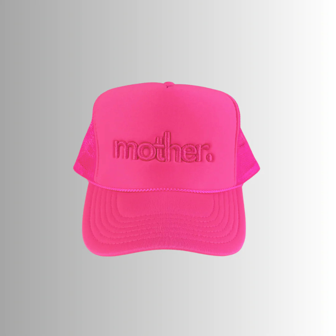 Mother Embroidered Trucker Hat -  Neon Pink | Mother Hats
