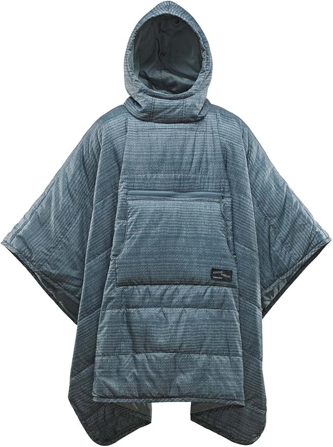 Therm-a-Rest Honcho Poncho Wearable Hoodie Blanket, Blue Woven Print | Amazon (US)