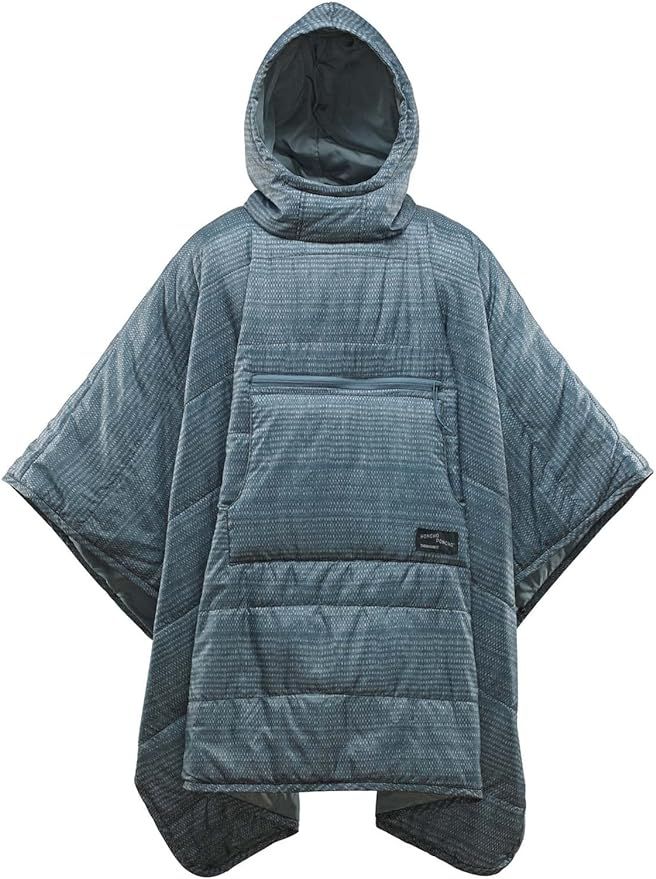 Therm-a-Rest Honcho Poncho Wearable Hoodie Blanket, Blue Woven Print | Amazon (US)