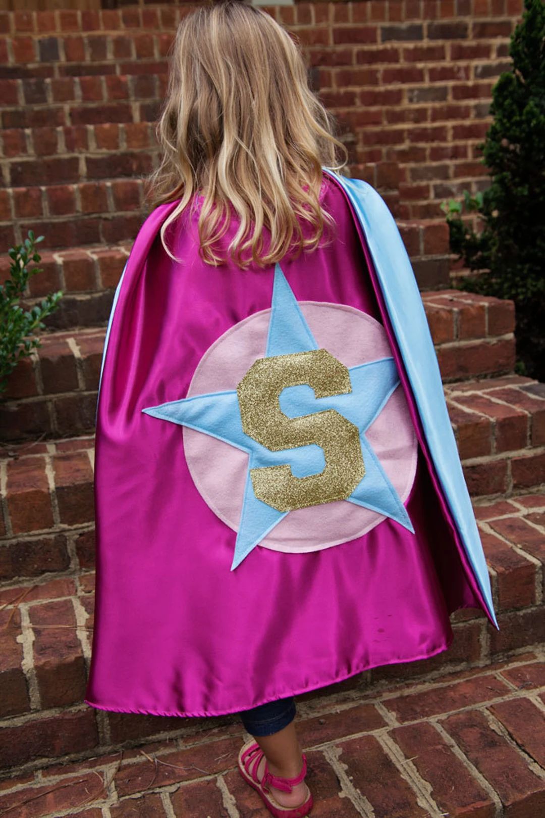 TODDLER GIRL CAPE - Cape and Free Mask - Gold Superhero - Superhero Cape with Initial - Star Cape... | Etsy (US)