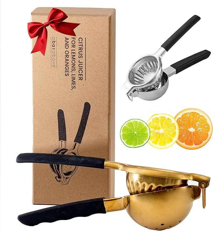 A Bar Above Gold Hand Juicer, Heavy Duty Stainless Steel Citrus Juicer for Cocktails, Fruit Juice... | Amazon (US)