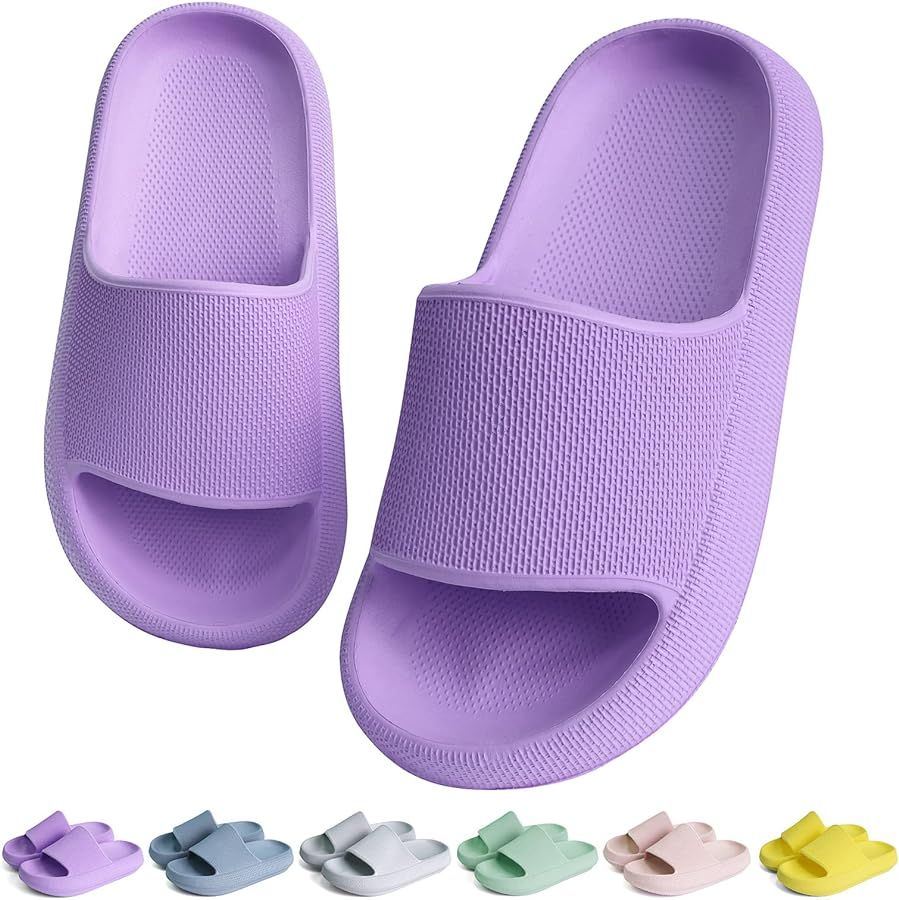Kids Cloud Slides Boys Girls Shower Slippers Slip on Slide Sandals Non-slip Summer Beach Pool Sho... | Amazon (US)