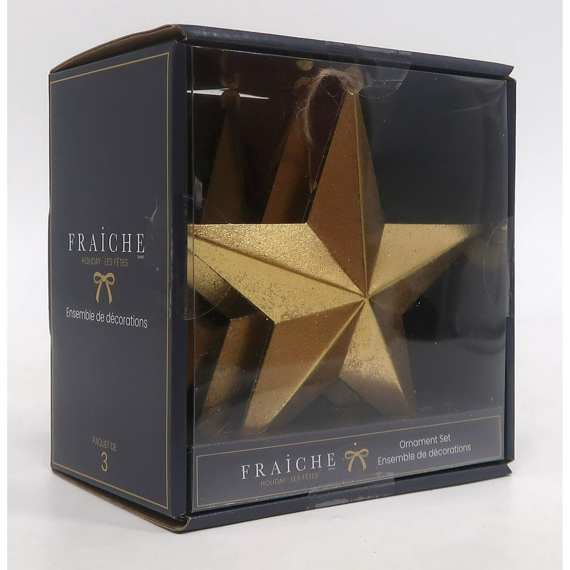 FRAÎCHE Holiday Metal Star Ornament Set, 3 pack | Walmart (CA)
