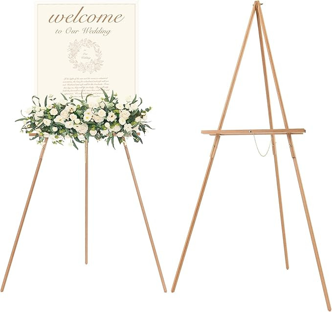 MEEDEN Wedding Easel for Display, Wooden Easel Stand for Wedding Sign, Lightweight Tripod for Pos... | Amazon (US)