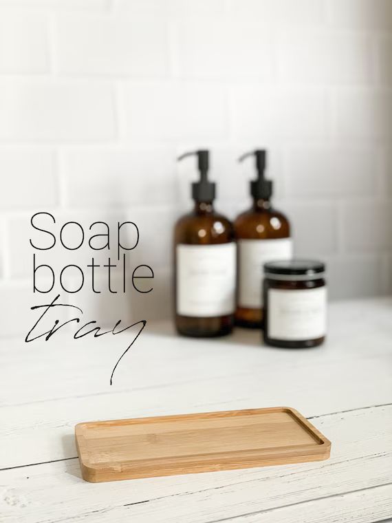 Soap Tray - Soap Bottle Tray - Bamboo Tray - Soap Caddy - FREE SHIPPING | Etsy (US)