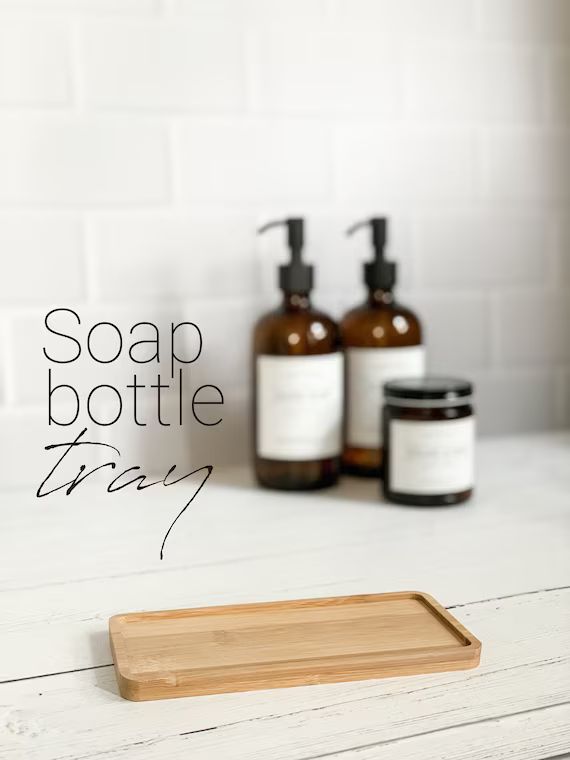 Soap Tray - Soap Bottle Tray - Bamboo Tray - Soap Caddy - FREE SHIPPING | Etsy (US)