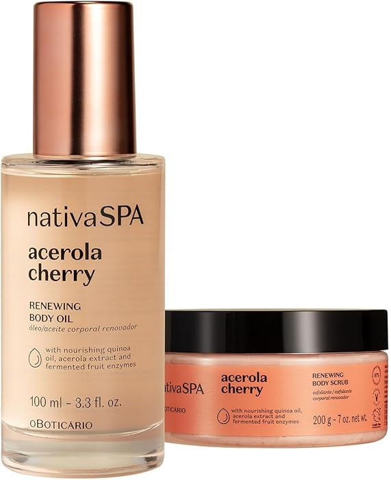 Nativa SPA Acerola Cherry Ritual. Paquete suave y brillante: aceite corporal (3.4 fl oz) y exfoli... | Amazon (US)