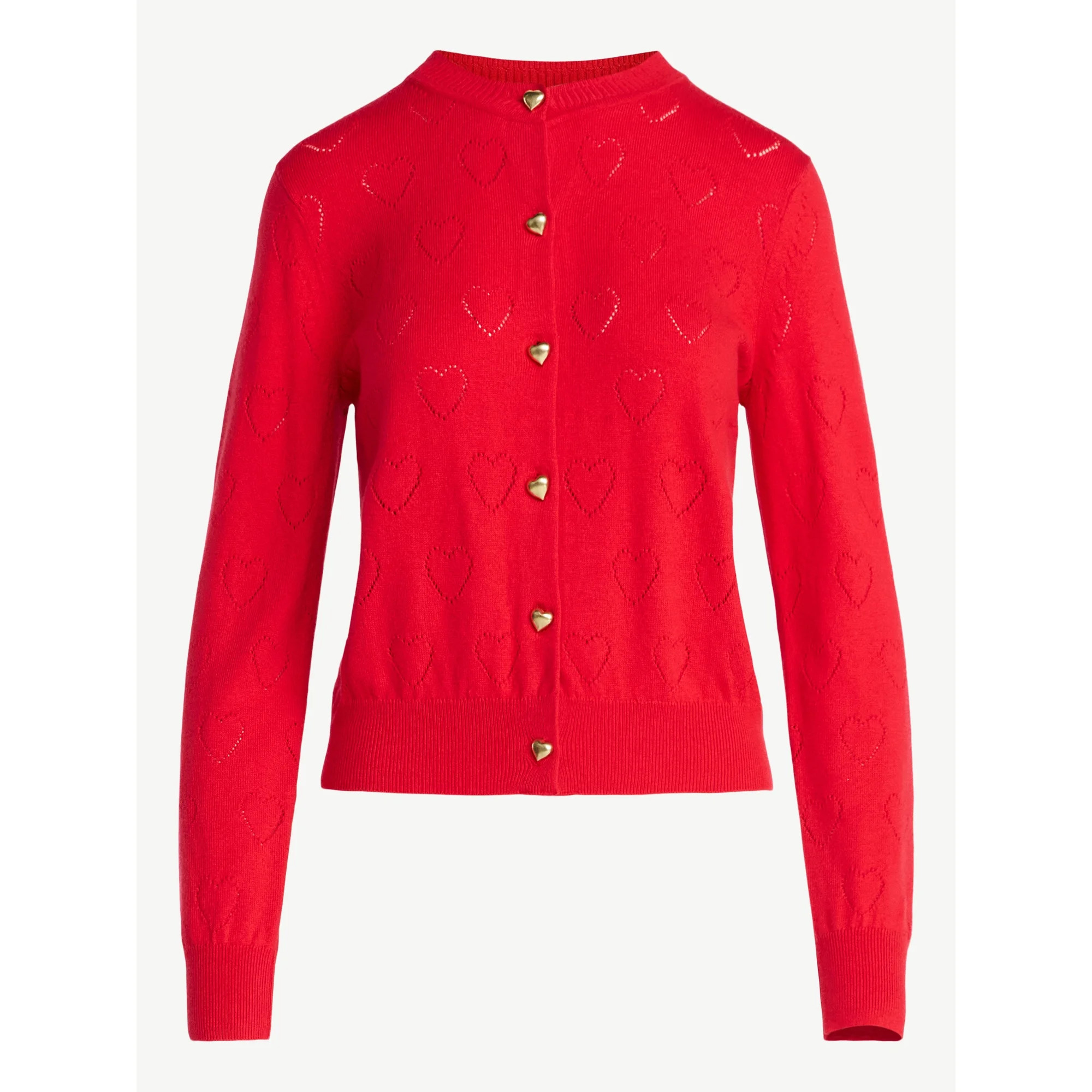 Free Assembly Women's and Women's Plus Heart Cardigan Sweater with Long Sleeves, Lightweight, Siz... | Walmart (US)